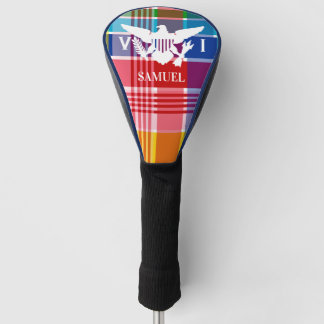 U.S. Virgin Islands Flag, Madras Golf  Golf Head Cover