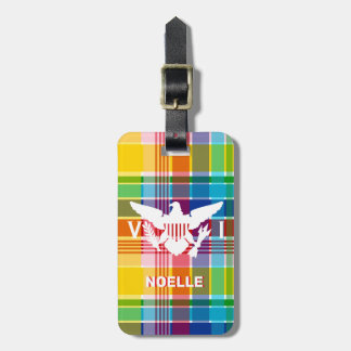 U.S. Virgin Islands Flag, Madras Luggage Tag