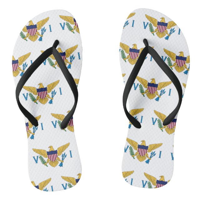 U.S. Virgin Islands Flag Pattern Thongs (Footbed)