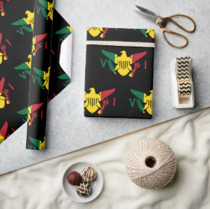U.S. Virgin Islands Flag   Red Yellow Green Wrapping Paper