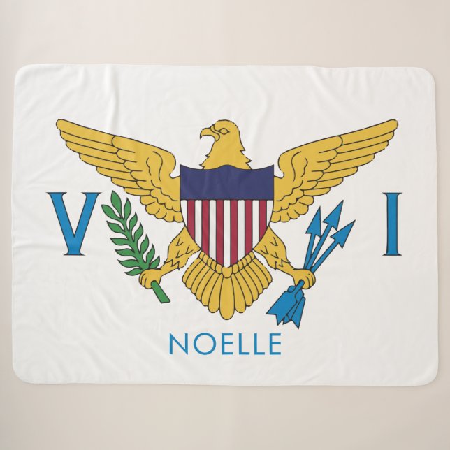 U.S. Virgin Islands Flag Sherpa Blanket (Front (Horizontal))