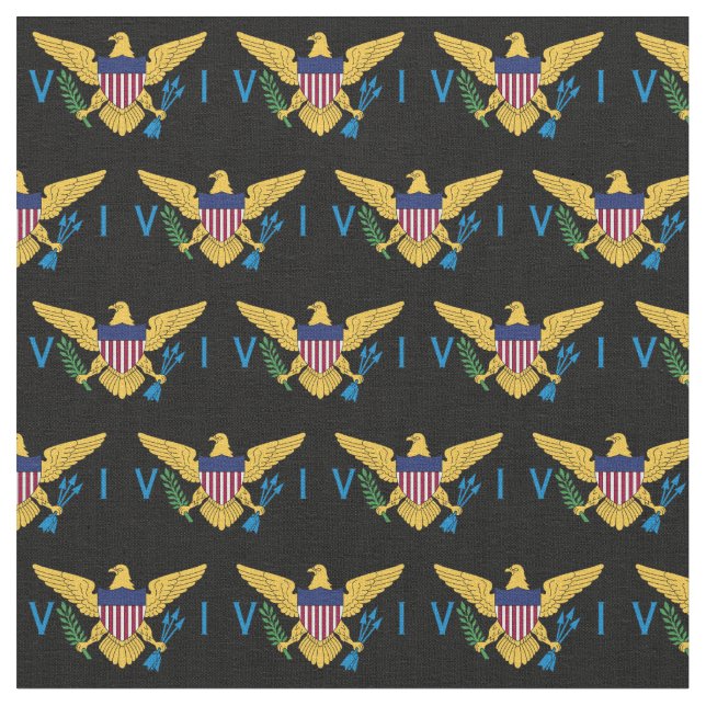 U.S. Virgin Islands Flag (Small)  Black Fabric (Close Up)