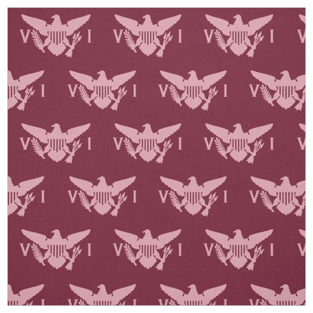 U.S. Virgin Islands Flag (Small) Pink & Burgundy Fabric (Swatch)