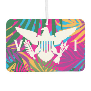 U.S. Virgin Islands Flag, Tropical Abstract Car Air Freshener