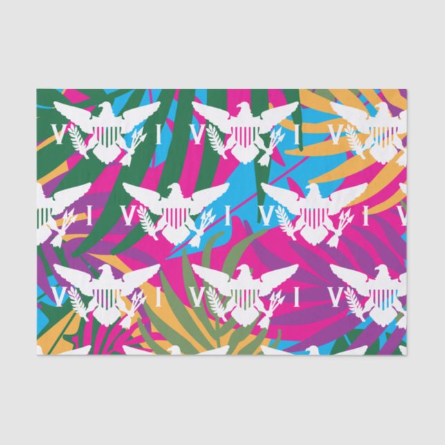 U.S. Virgin Islands Flag, Tropical Abstract Tissue Paper (Front)