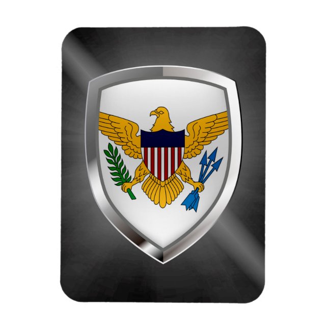 U.S. Virgin Islands Metallic Emblem Magnet (Vertical)