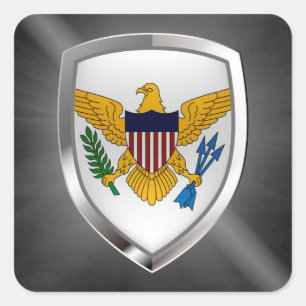 U.S. Virgin Islands Metallic Emblem Square Sticker