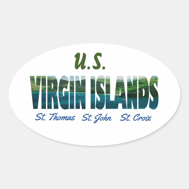 U.S. Virgin Islands Oval Sticker (Front)