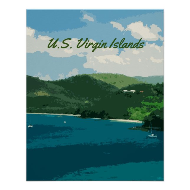 U.S. Virrgin Islands Paradise Retro Poster (Front)