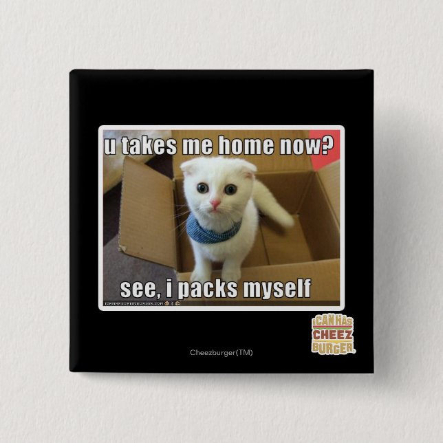 U take me home now? 15 cm square badge (Front)