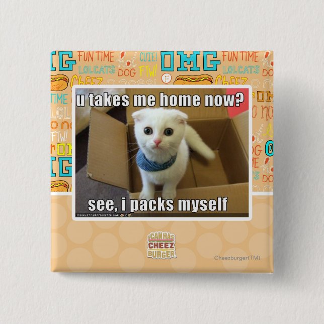 U take me home now? 15 cm square badge (Front)