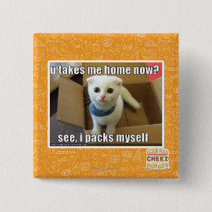 U take me home now? 15 cm square badge
