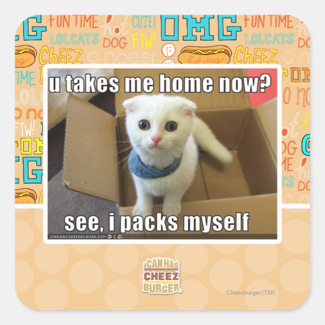 U take me home now? square sticker (Front)
