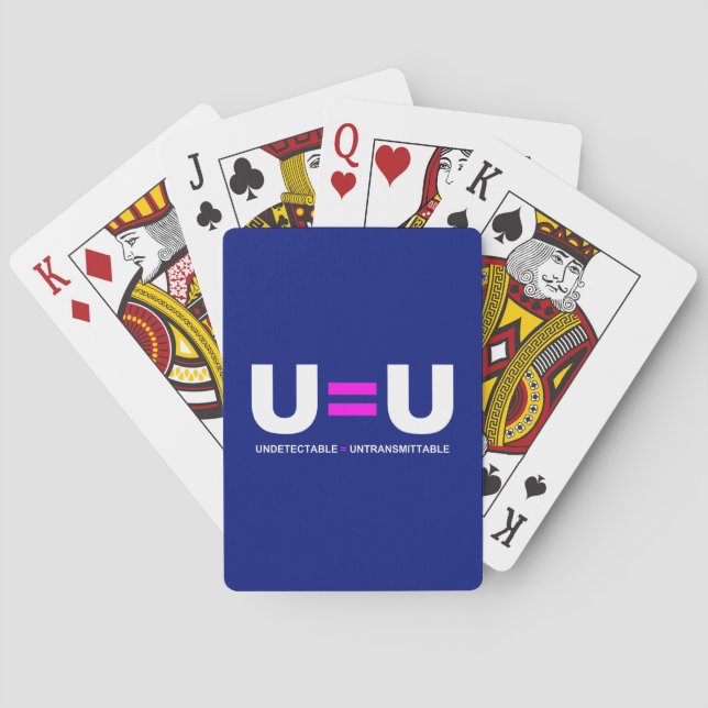 U=U HIV Undetectable Equals Untransmittable Playing Cards (Back)