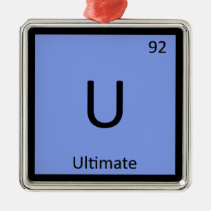 U - Ultimate Frisbee Sports Chemistry Symbol Metal Tree Decoration