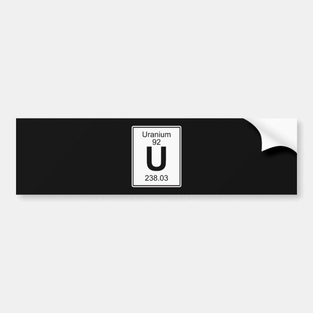 U - Uranium Bumper Sticker (Front)