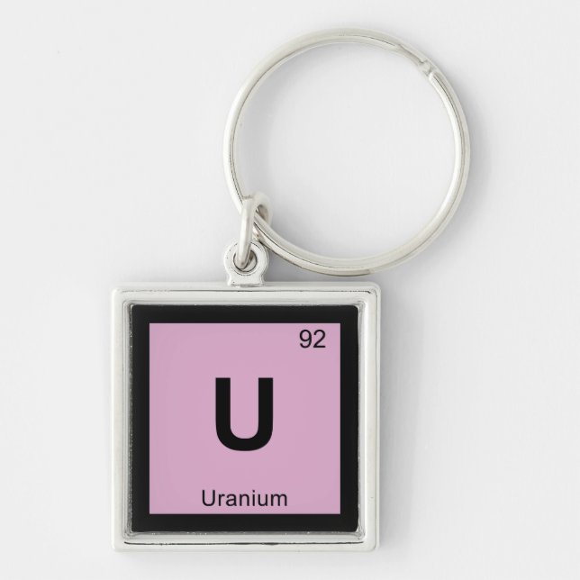 U - Uranium Chemistry Periodic Table Symbol Key Ring (Front)