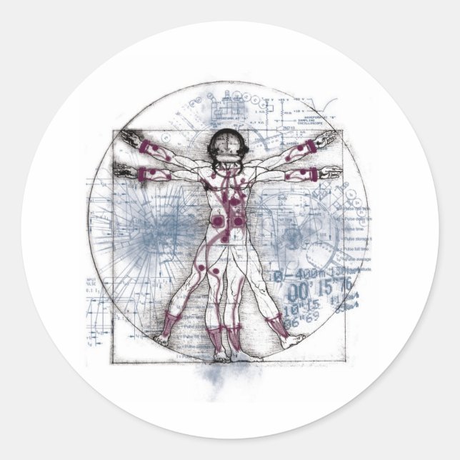 U.V MAN(Universal Vitruvian Man) Classic Round Sticker (Front)