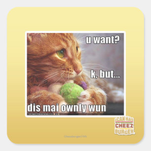 U want? square sticker