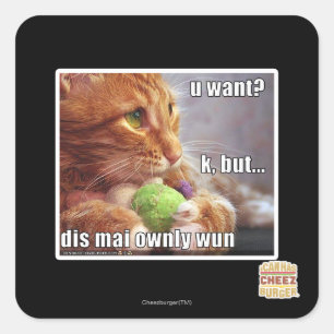 U want? square sticker