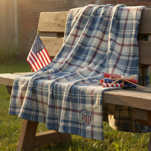 UA 250 American Plaid Shield Motif ID1301 Fleece Blanket