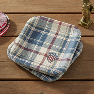 UA 250 American Plaid Shield Motif ID1301 Paper Plate