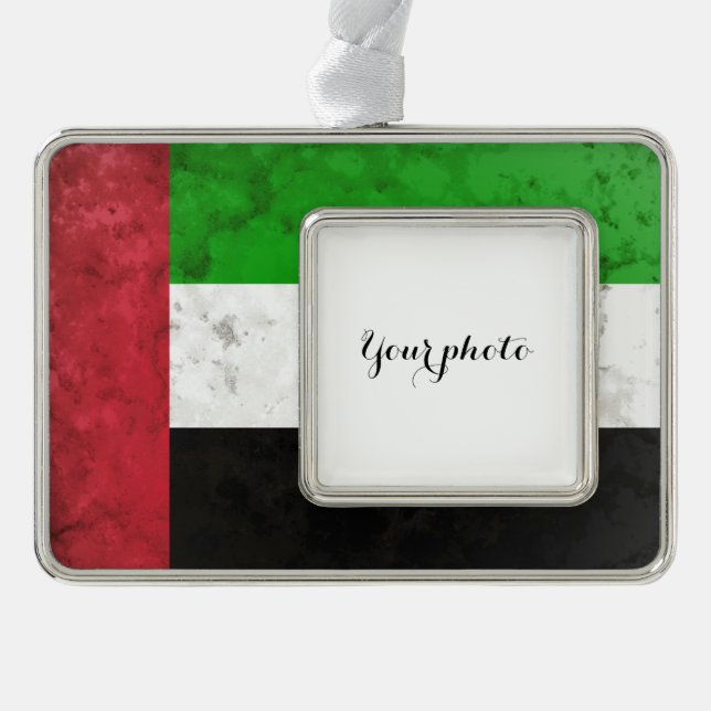 UA Emirates Silver Plated Framed Ornament (Front)