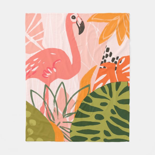 UA Jungle Flamingo II Fleece Blanket (Front)