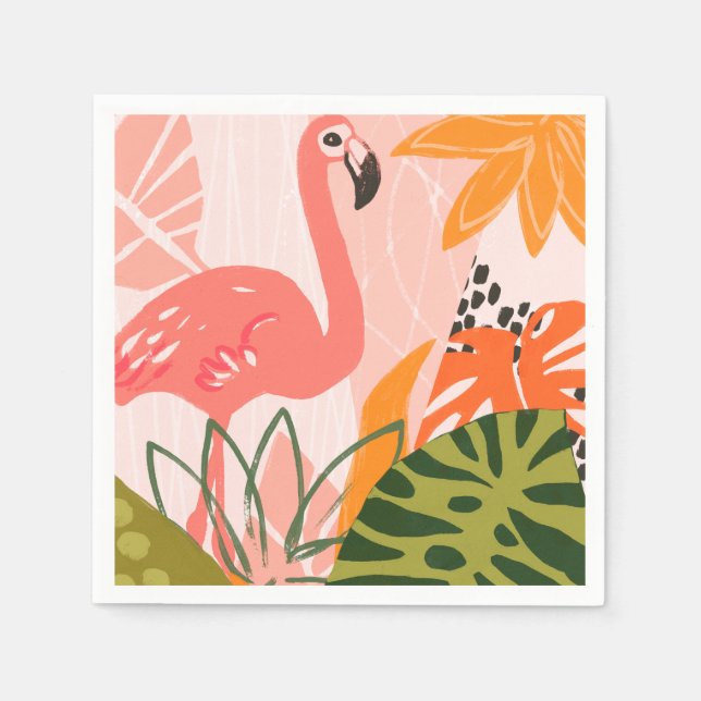 UA Jungle Flamingo II Napkin (Front)