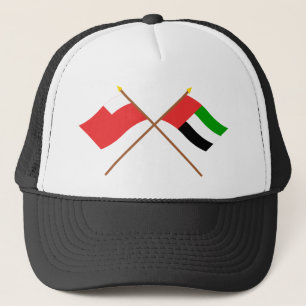 UAE and Abu Dhabi Crossed Flags Trucker Hat