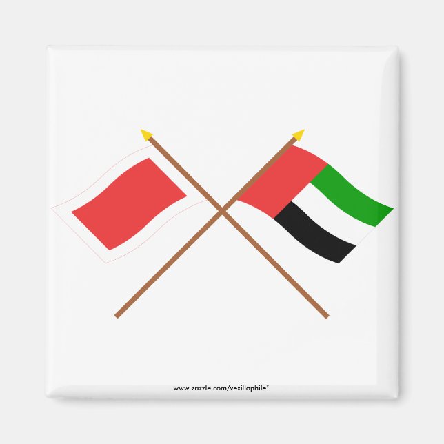 UAE and Sharjah Crossed Flags Magnet (Front)
