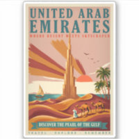UAE Camel Burj Khalifa Illustration Travel Art