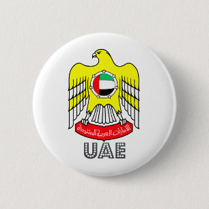 Uae Coat of Arms 6 Cm Round Badge