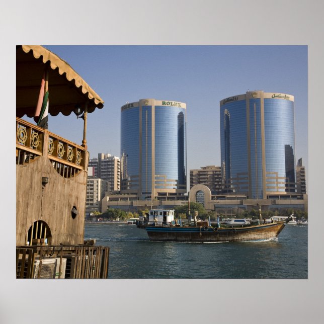 UAE, Dubai, Dubai Creek. Dhow cruises channel Poster (Front)