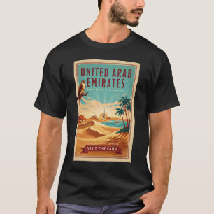 UAE Dubai Falcon Desert Illustration Travel Art T-Shirt