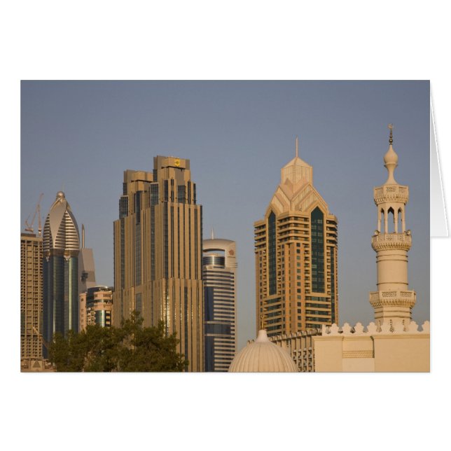 UAE, Dubai. Minaret of mosque in Al Wasl, with (Front Horizontal)