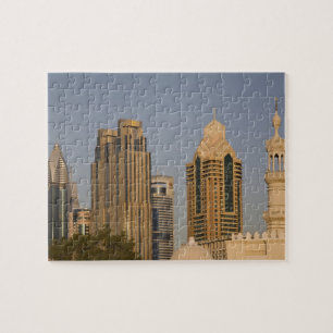 UAE, Dubai. Minaret of mosque in Al Wasl, with Jigsaw Puzzle