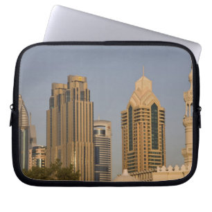 UAE, Dubai. Minaret of mosque in Al Wasl, with Laptop Sleeve