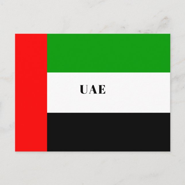 UAE - Flag of UAE, labelled, Postcard (Front)