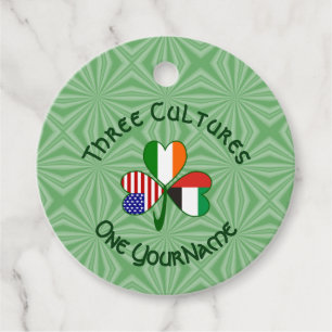 UAE Ireland USA Shamrock Flag Personalised Favour Tags