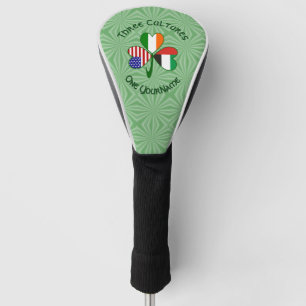 UAE Ireland USA Shamrock Flag Personalised  Golf Head Cover