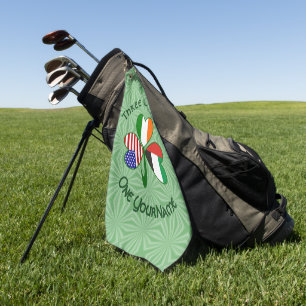 UAE Ireland USA Shamrock Flag Personalised Golf Towel