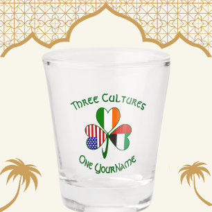 UAE Ireland USA Shamrock Flag Personalised  Shot Glass