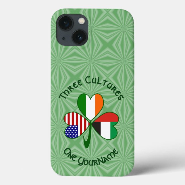 UAE Irish American Shamrock Flag Personalised  Case-Mate iPhone Case (Back)