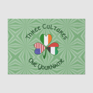 UAE Irish USA Flags Shamrock Personalised  Tissue Paper