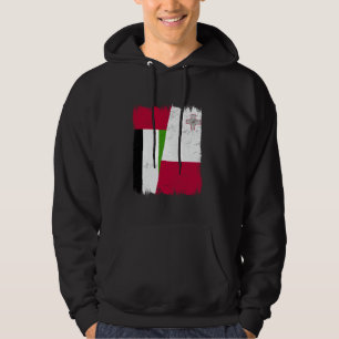 UAE Malta Half Flag United Arab Emirates Maltese R Hoodie