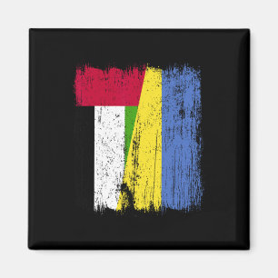 Uae Ukraine Half Flag Emirati Ukrainian Heritage Magnet