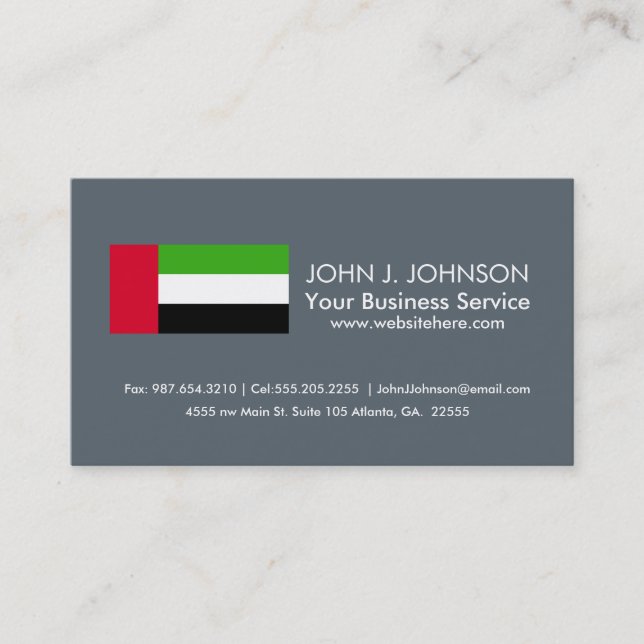 UAE United Arab Emirates Flag Business Card (Front)