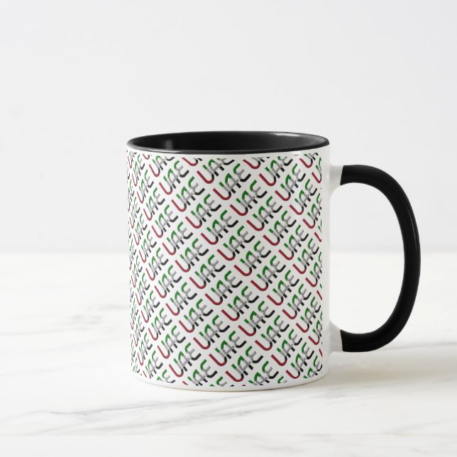 UAE United Arab Emirates Flag Colours Typography Mug (Right)