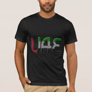 UAE United Arab Emirates Flag Colours Typography T-Shirt